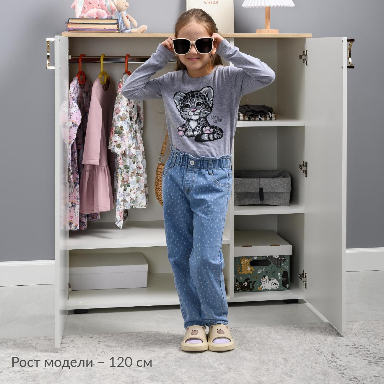 Шкаф Logium Интерия 16.165.02, Белый шагрень, Дуб эндгрейн