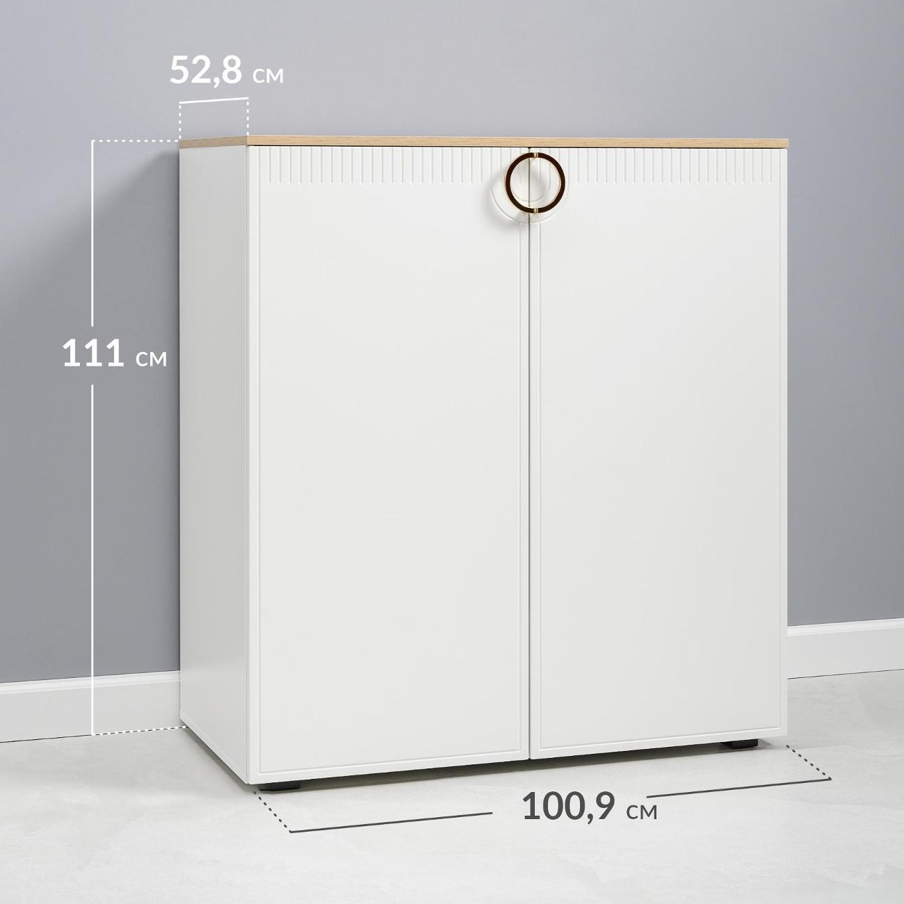 Шкаф Logium Интерия 16.165.02, Белый шагрень, Дуб эндгрейн