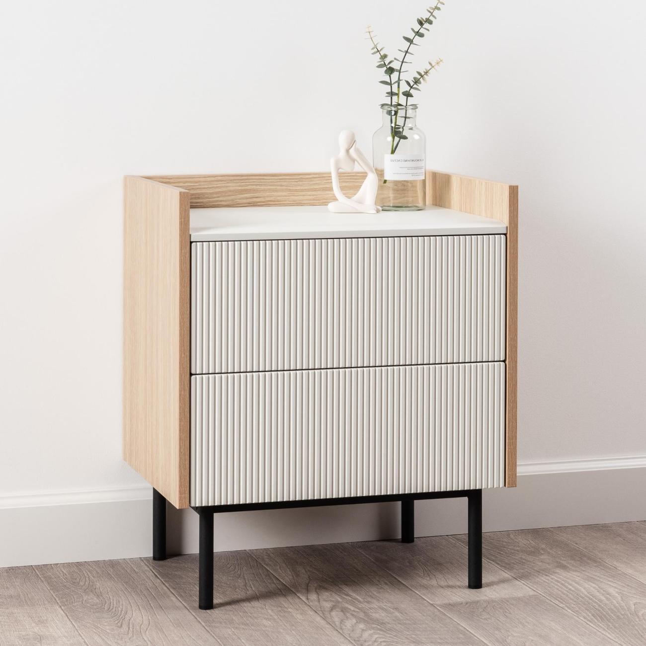 Тумба прикроватная Logium Наоми 16.11.04, Плэйн, Белый шагрень