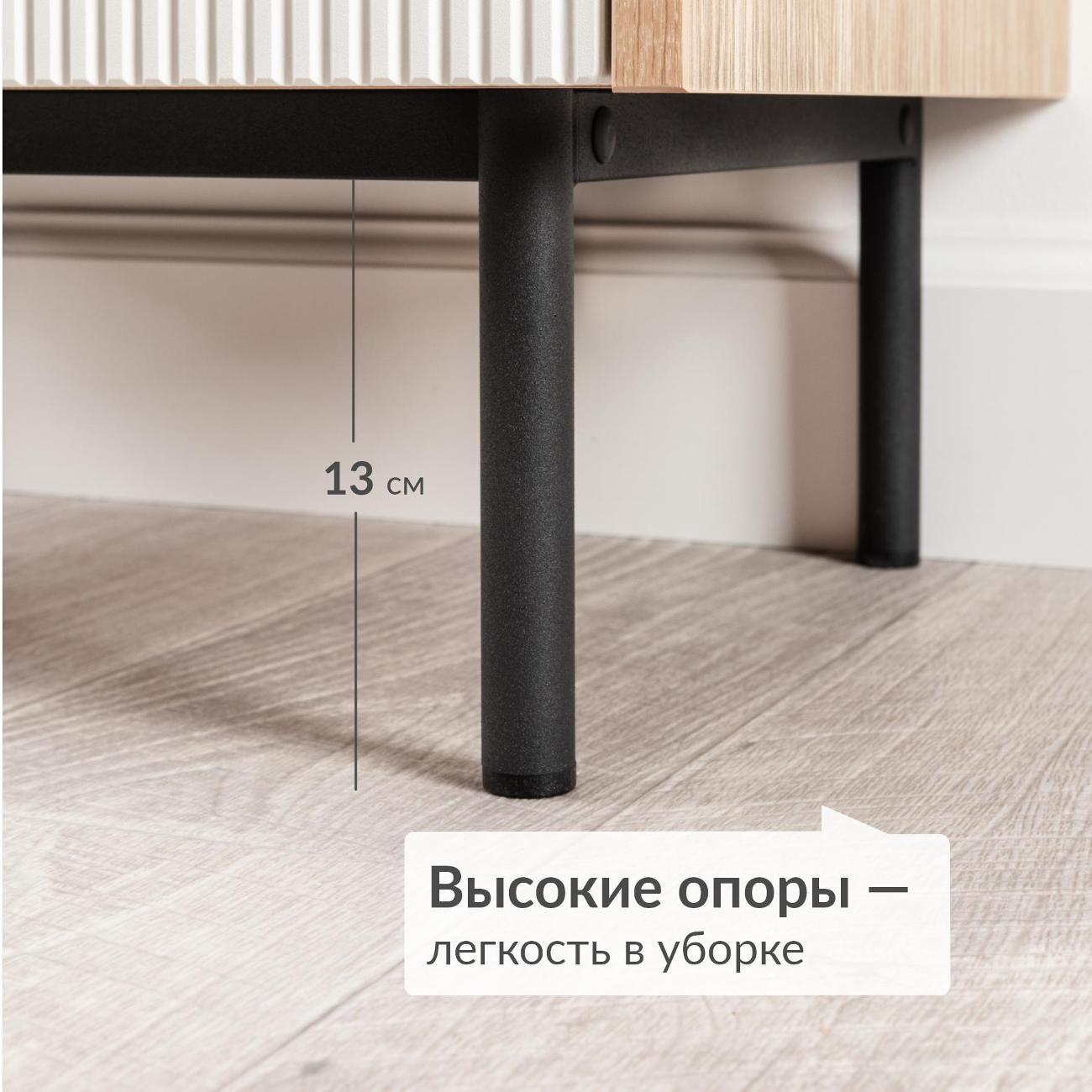 Тумба прикроватная Logium Наоми 16.11.04, Плэйн, Белый шагрень