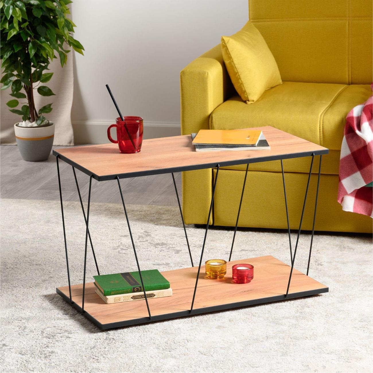 Стол журнальный Logium Регги 12.120, дуб золотой craft