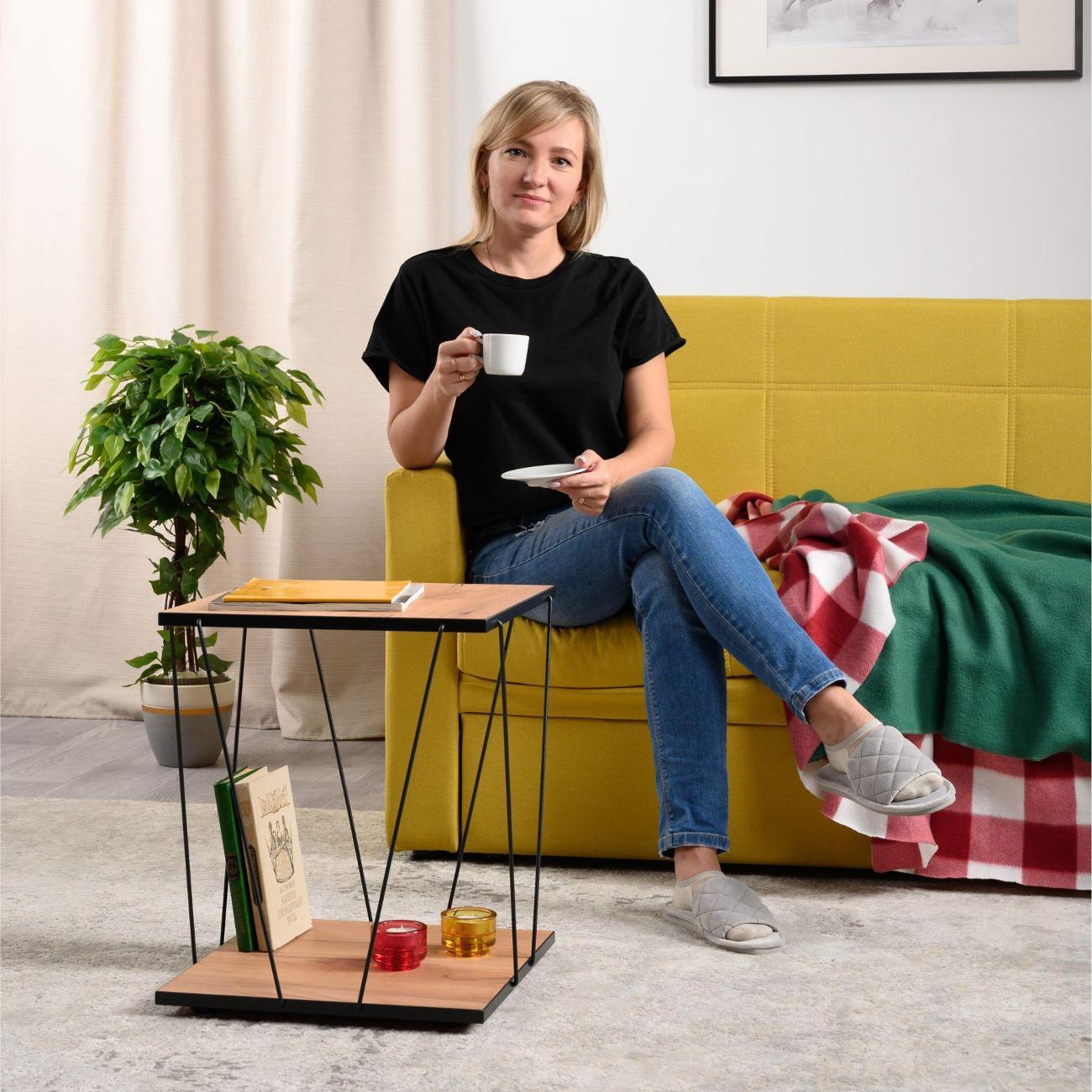 Стол журнальный Logium Регги 12.211, дуб золотой craft