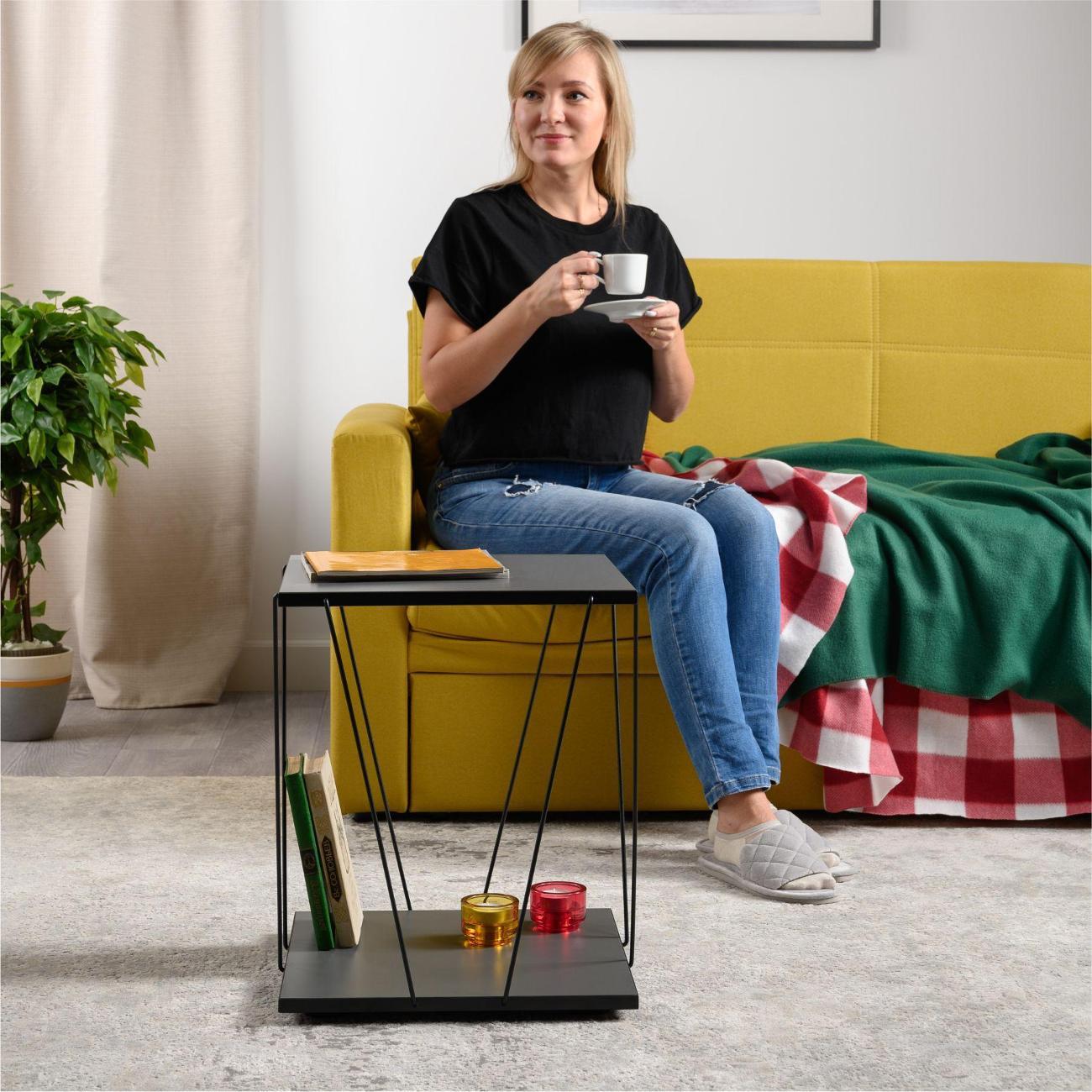 Стол журнальный Logium Регги 12.211, Серый графит