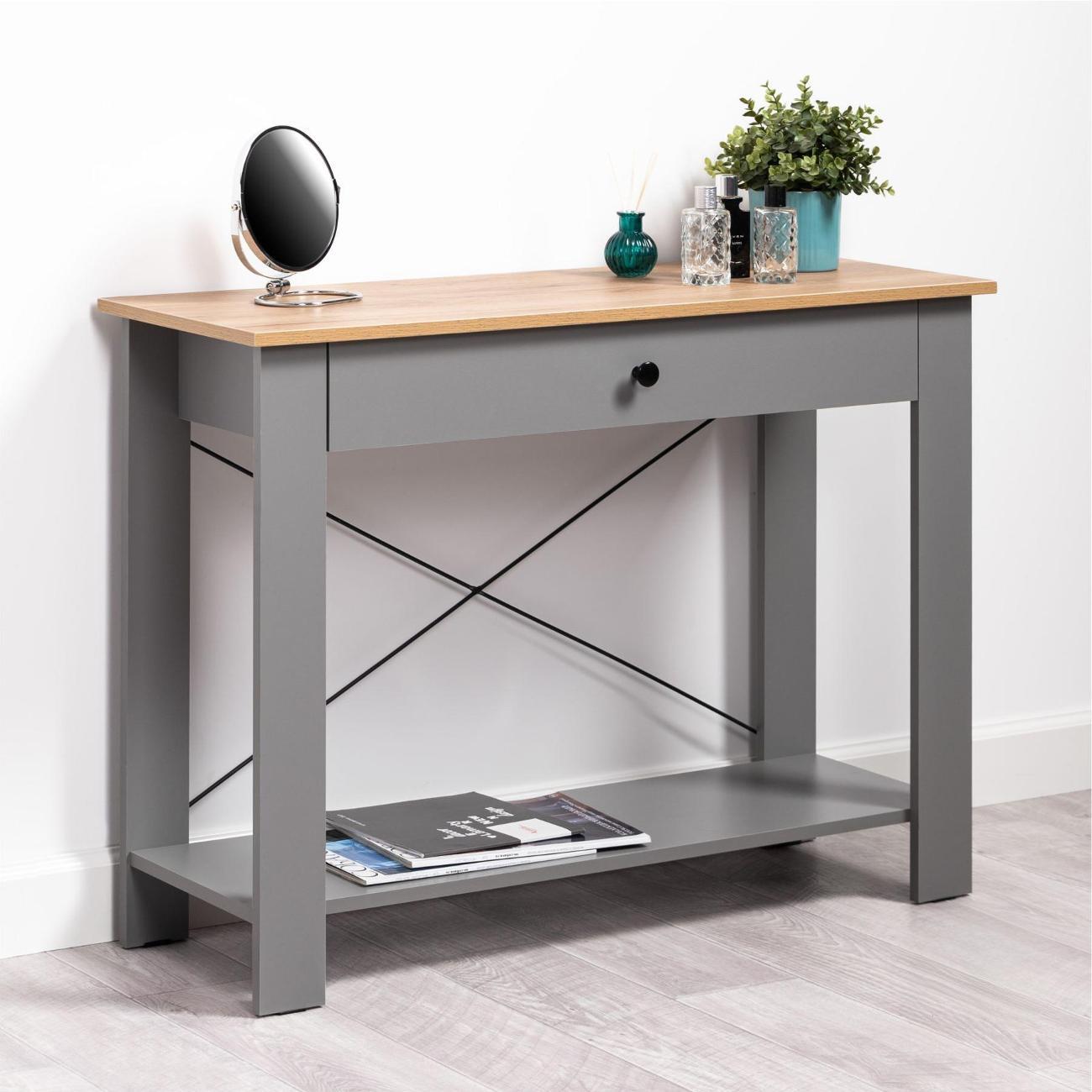 Консоль мебельная Logium Марсель 12.101.01, Серый Шифер, Дуб Золотой CRAFT