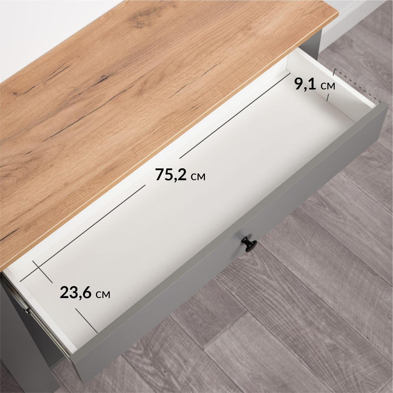 Консоль мебельная Logium Марсель 12.101.01, Серый Шифер, Дуб Золотой CRAFT