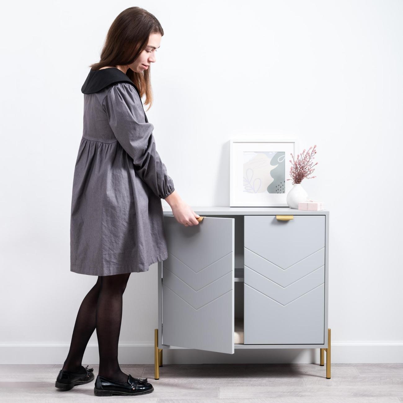 Комод Logium Венеция 16.229.02, Шиншилла серая, Серый опал