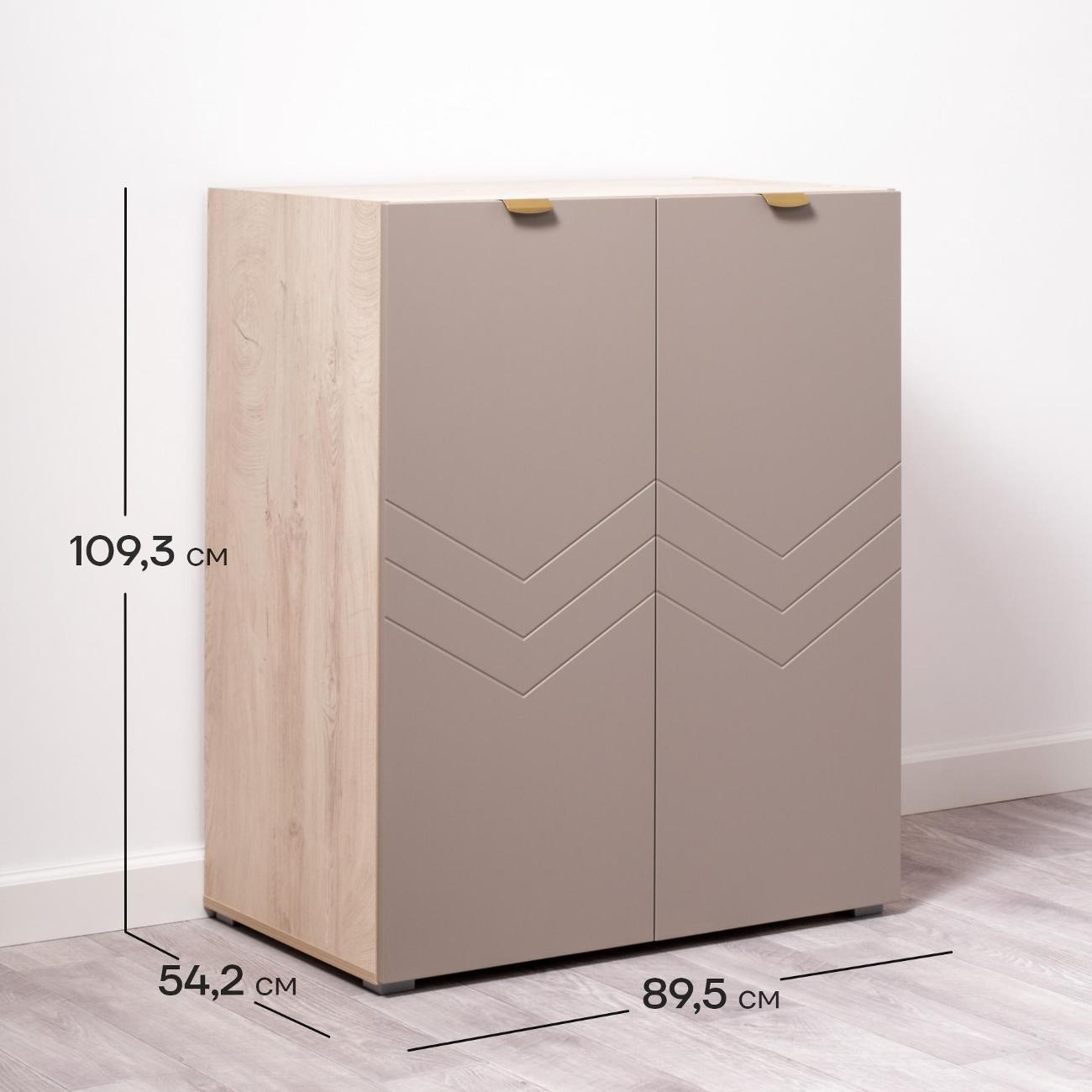 Шкаф распашной Logium Венеция 16.230, Дуб эндгрейн, Веллюто Капучино