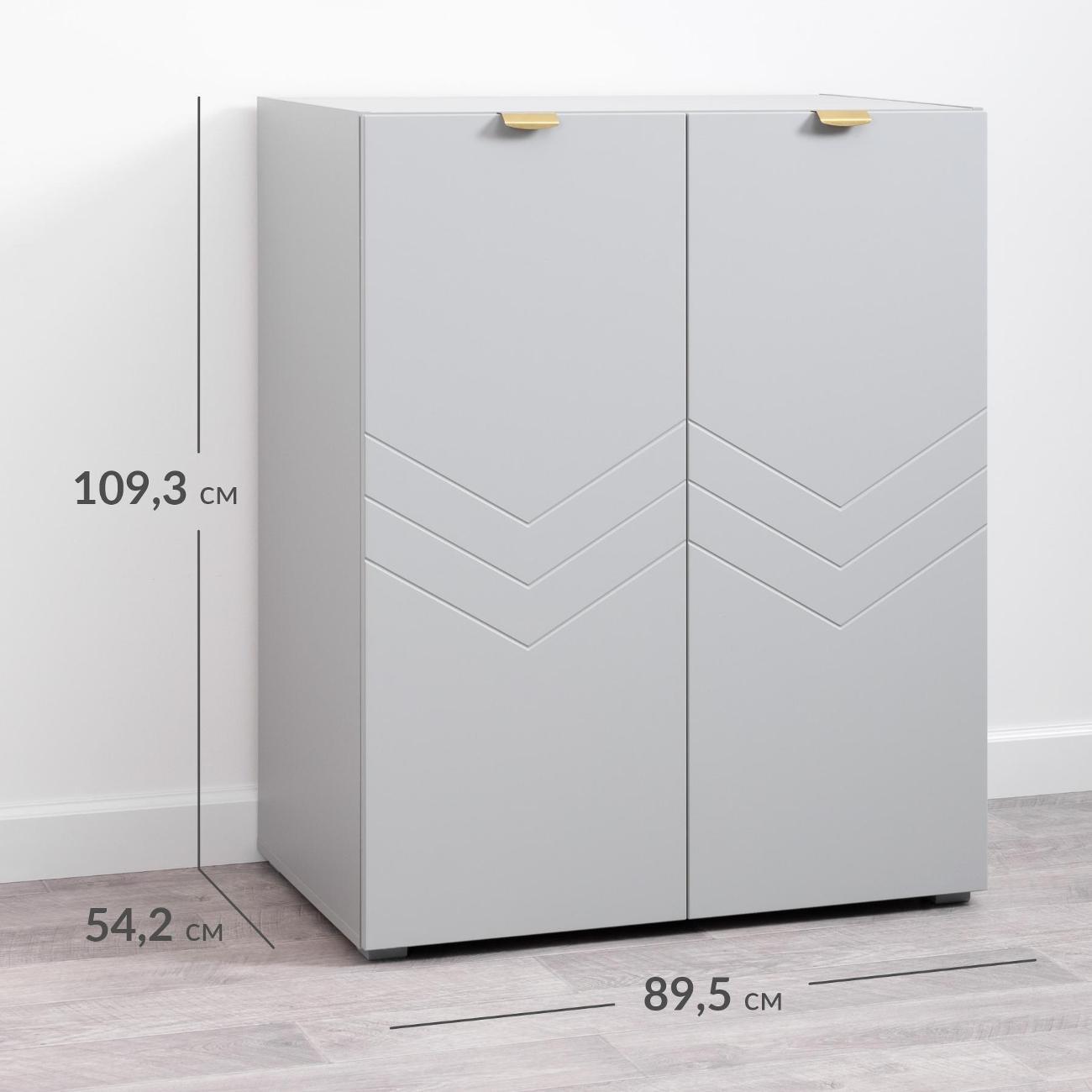 Шкаф распашной Logium Венеция 16.230, Шиншилла серая, Серый опал софт