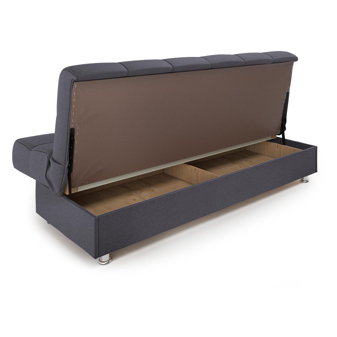 Диван Шарм-Дизайн книжка Гамма БП раскладной рогожка серый