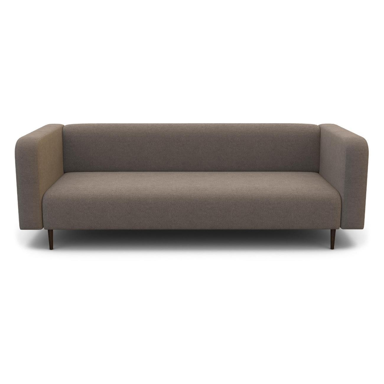 Диван Шарм-Дизайн офисный 3-х местный Акцент, прямой серый велюр