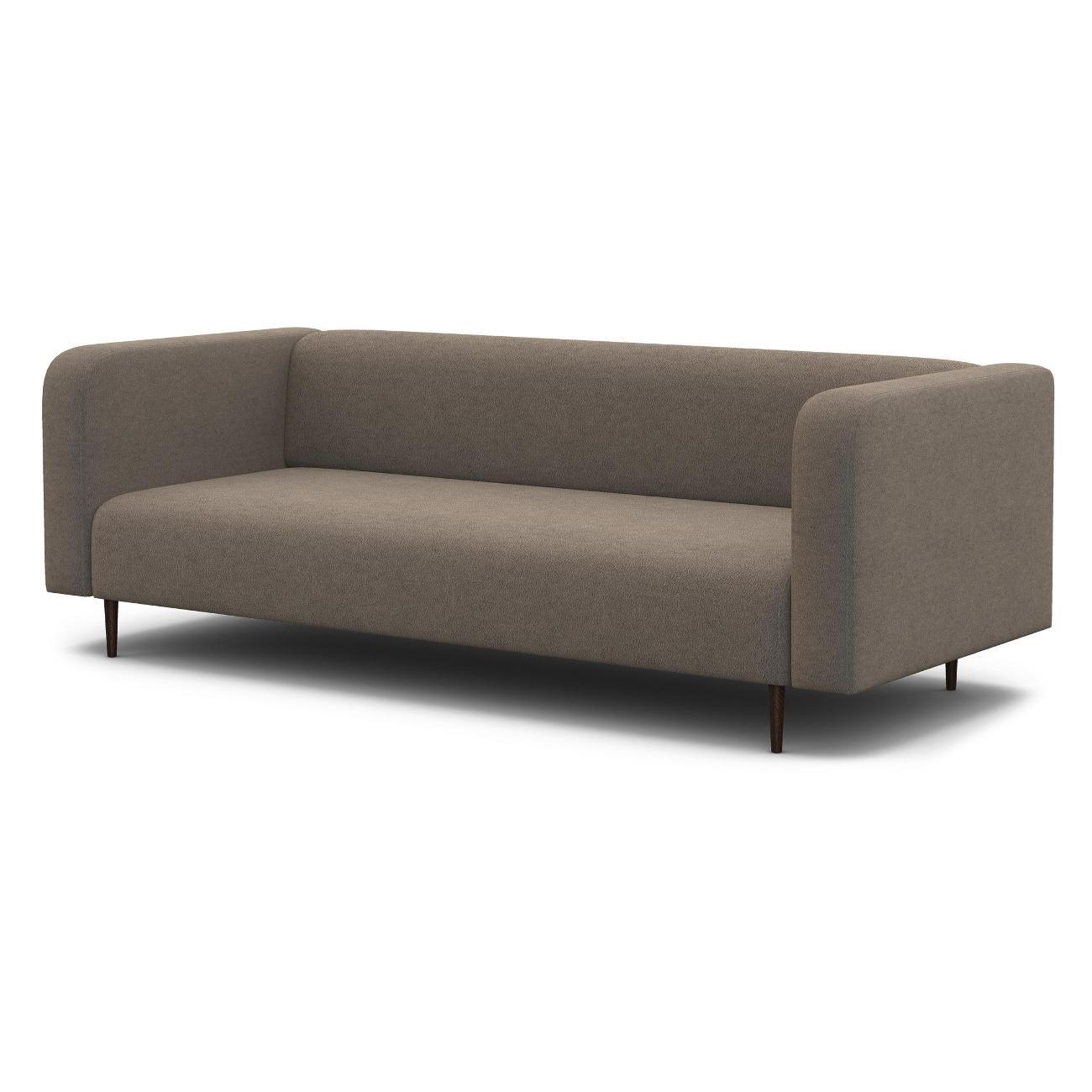 Диван Шарм-Дизайн офисный 3-х местный Акцент, прямой серый велюр