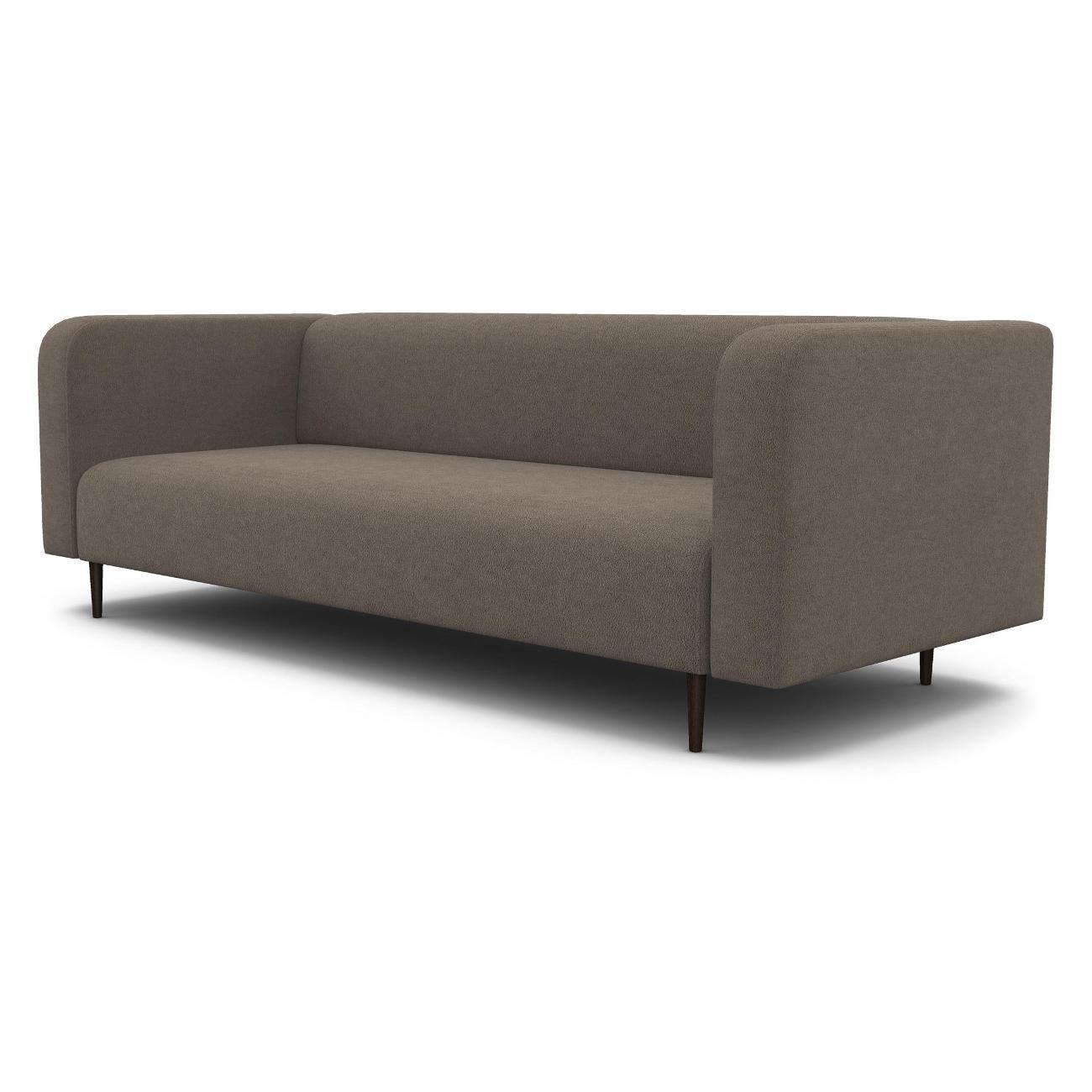 Диван Шарм-Дизайн офисный 3-х местный Акцент, прямой серый велюр