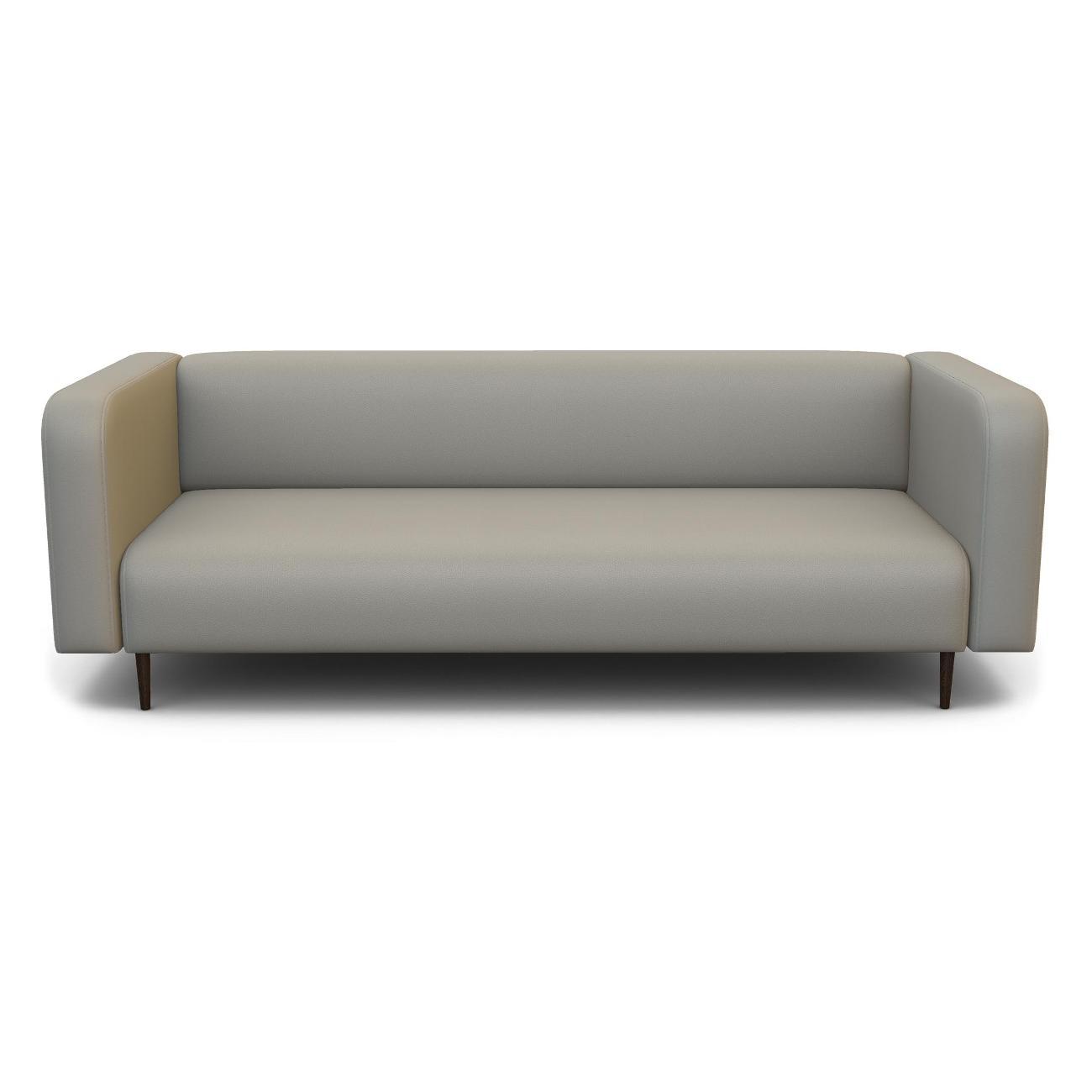 Диван Шарм-Дизайн офисный 3-х местный Акцент, прямой светло-серый