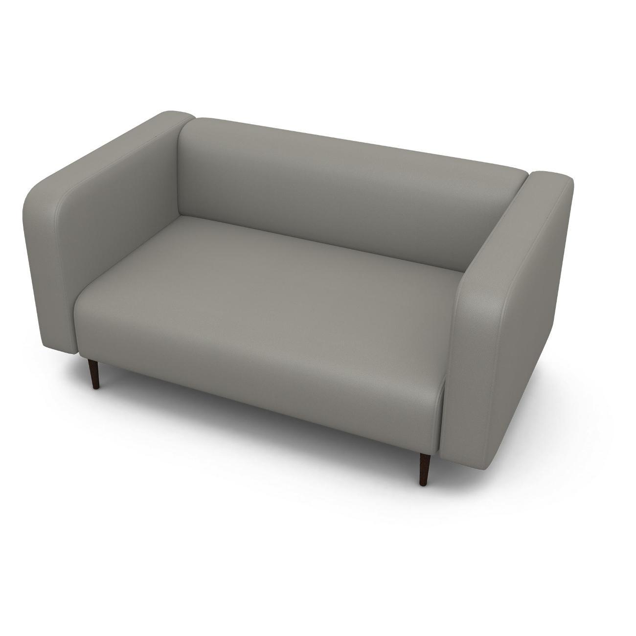 Диван Шарм-Дизайн офисный Акцент, прямой экокожа светло-серый