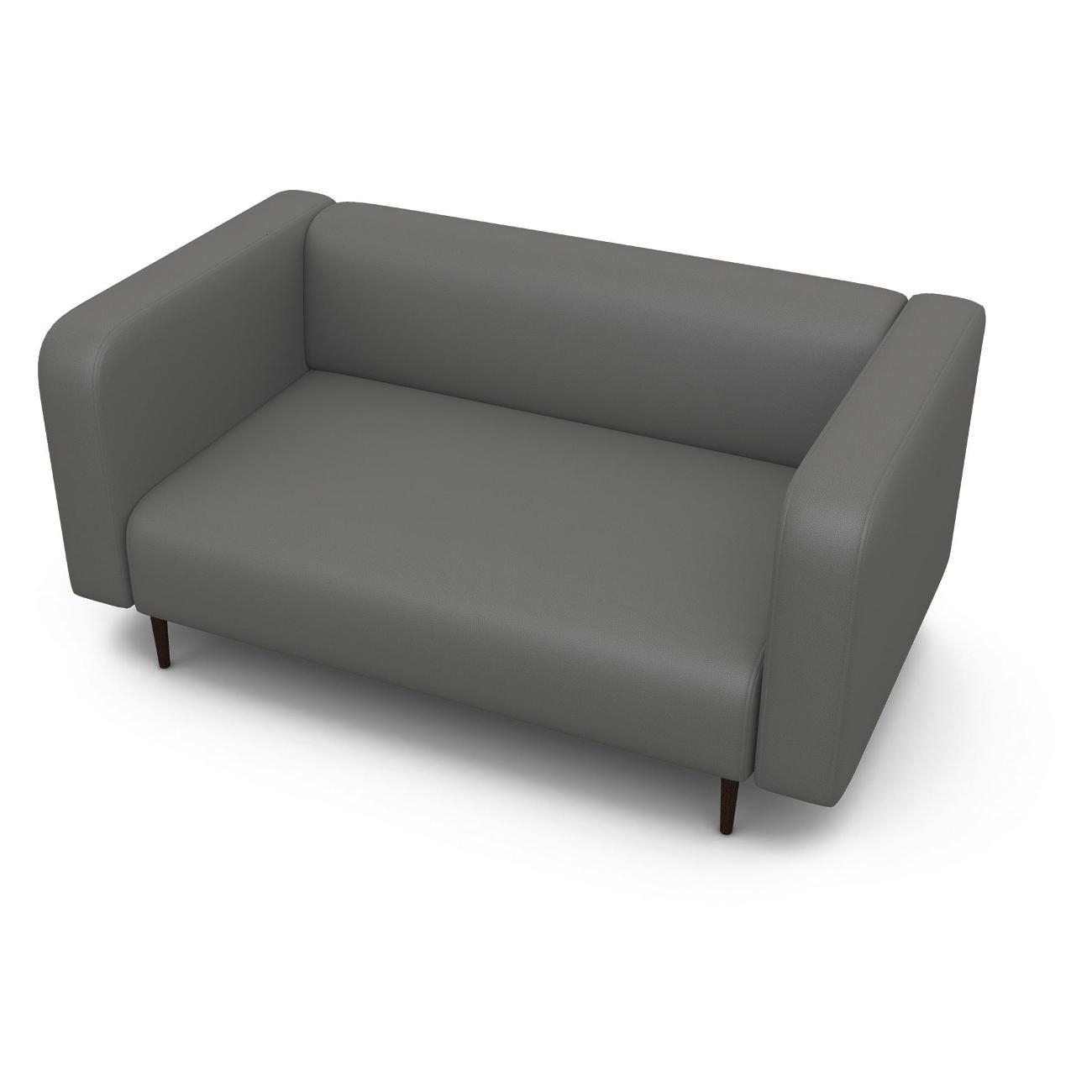 Диван Шарм-Дизайн офисный Акцент, прямой экокожа серый