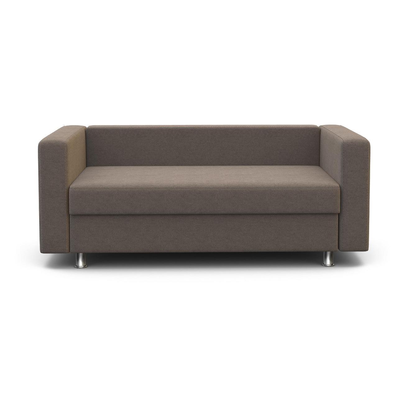 Диван Шарм-Дизайн офисный Бит, прямой серый велюр