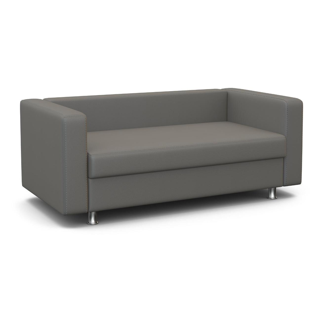 Диван Шарм-Дизайн офисный Бит, прямой экокожа серый