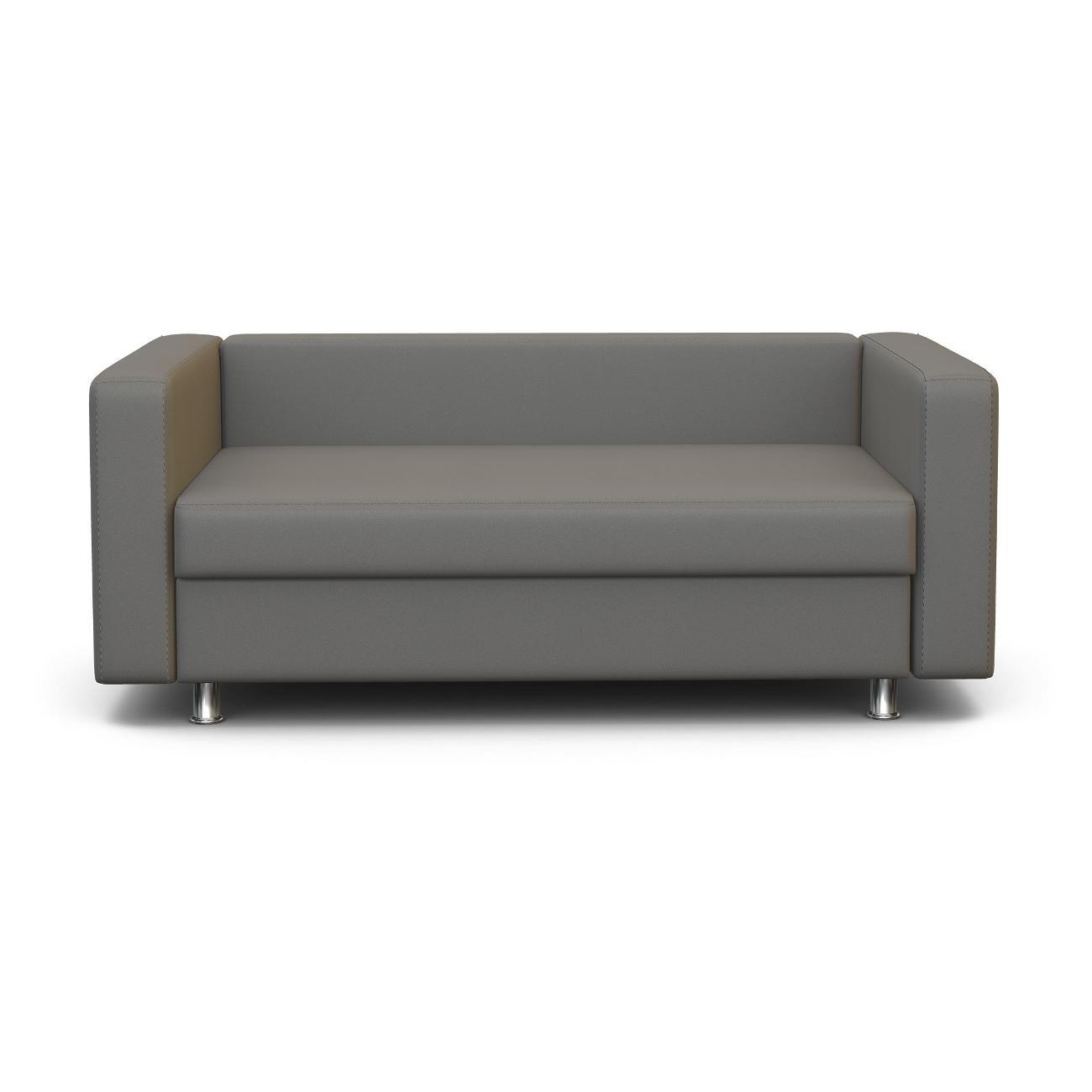 Диван Шарм-Дизайн офисный Бит, прямой экокожа серый