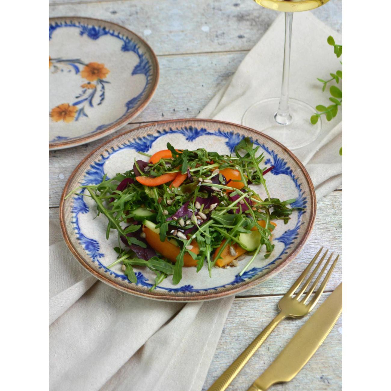 Тарелка BONNA Retro Flora 21 см, 2 шт.