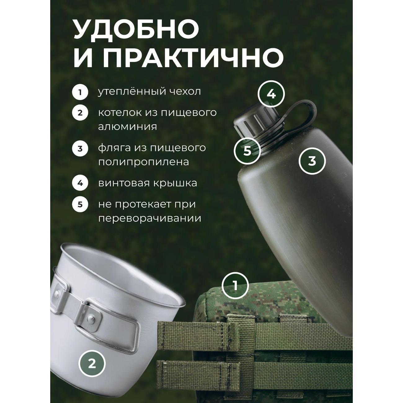 Кружка туристическая MGProf 750 мл с котелком в чехле