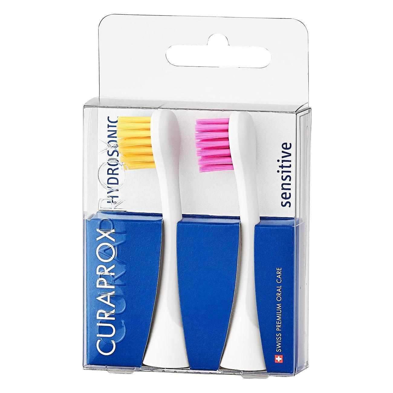 Насадка для электрической зубной щетки Curaprox Sensitive Yellow Pink