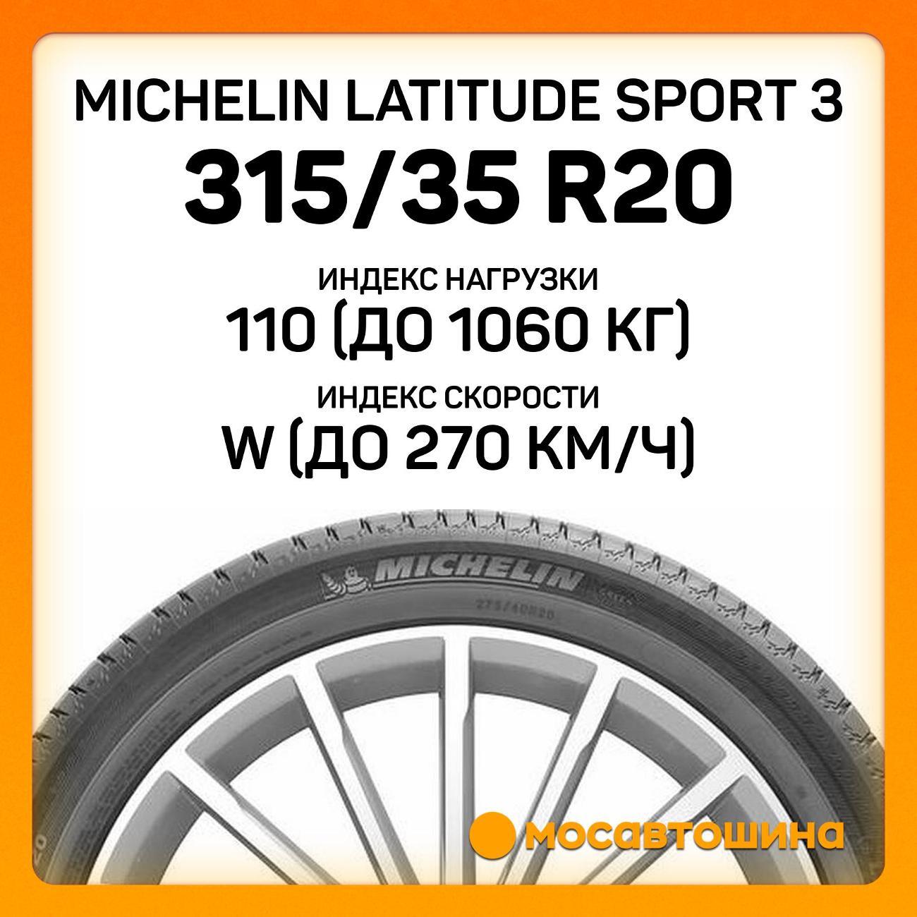 Шина автомобильная Michelin Latitude Sport 3 315/35 R20 110W XL