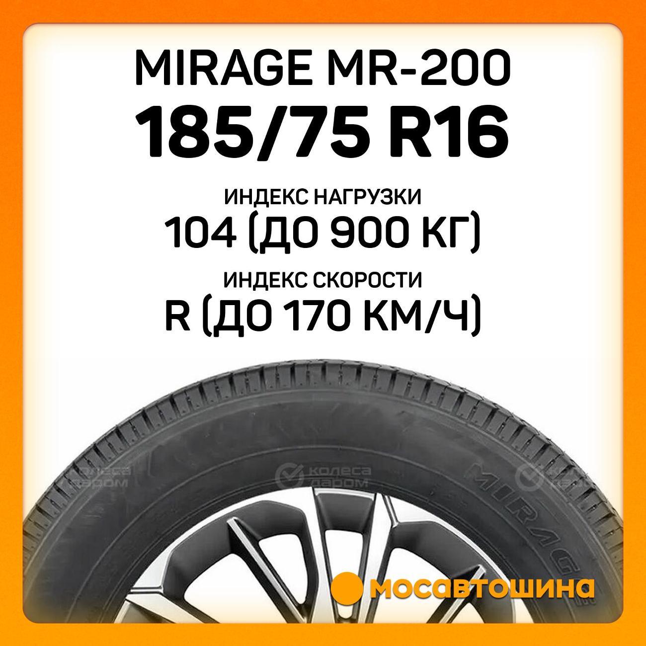Шина автомобильная Mirage MR-200 185/75 R16C 104/102R