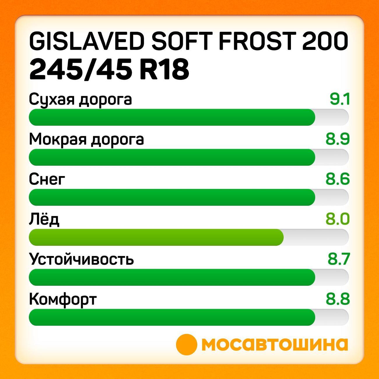 Шина автомобильная Gislaved Soft Frost 200 245/45 R18 100T XL