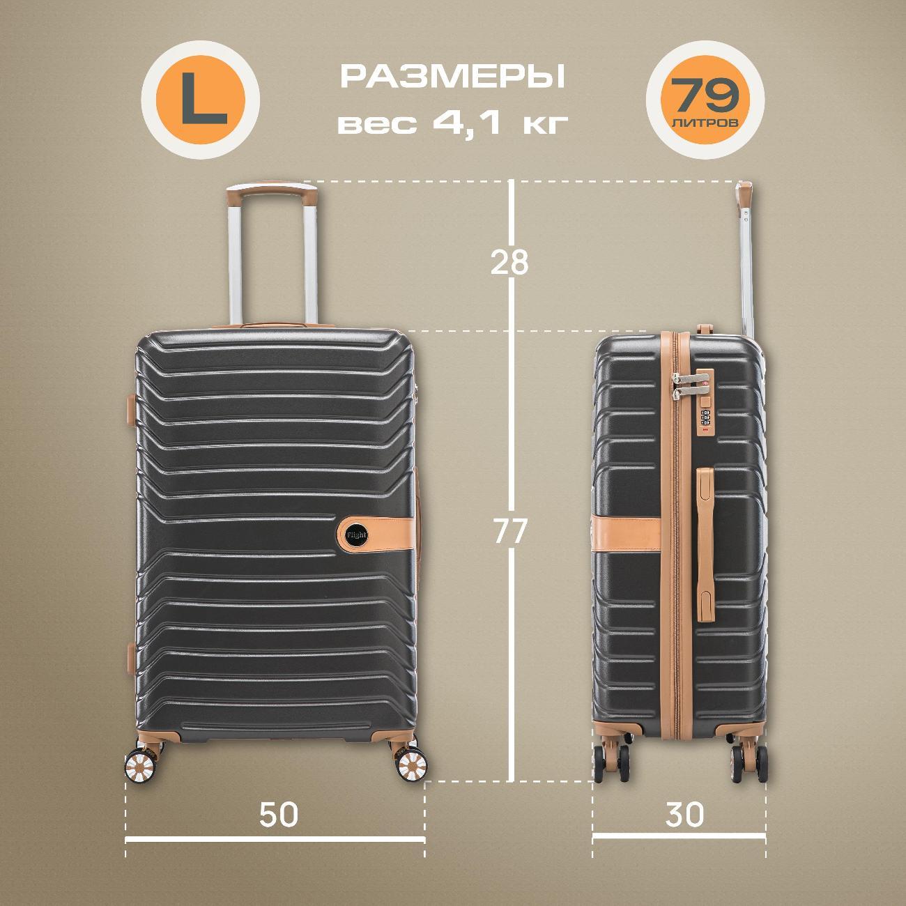 Чемодан Ami Flight L черный на колесах большой