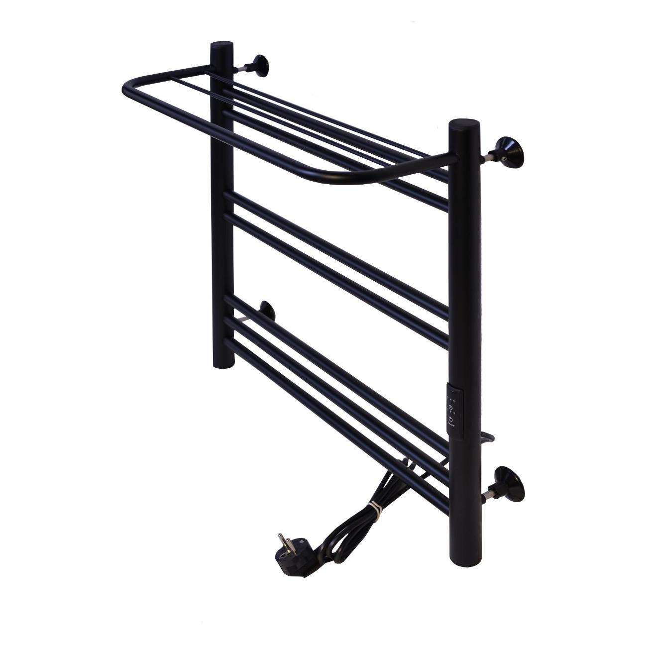 Полотенцесушитель электрический Тера Богема с полкой эл. 500х600 (диммер, черный)