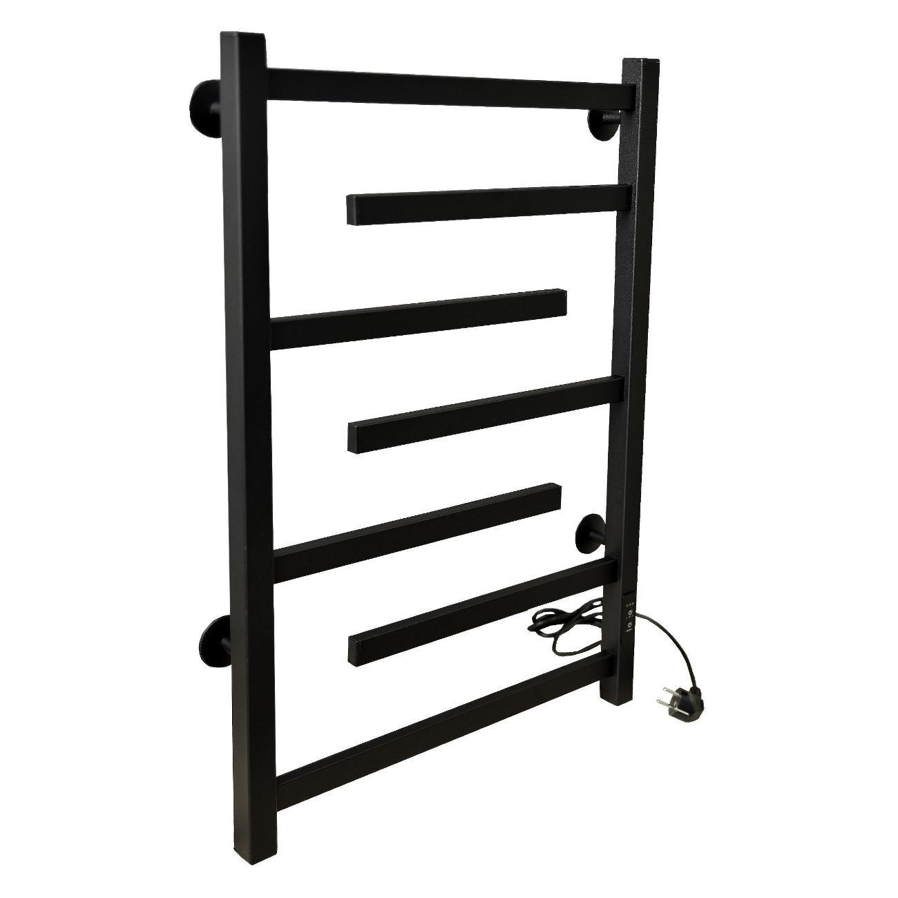 Полотенцесушитель электрический Тера Каскад 500х800 (диммер, черный, 7п)