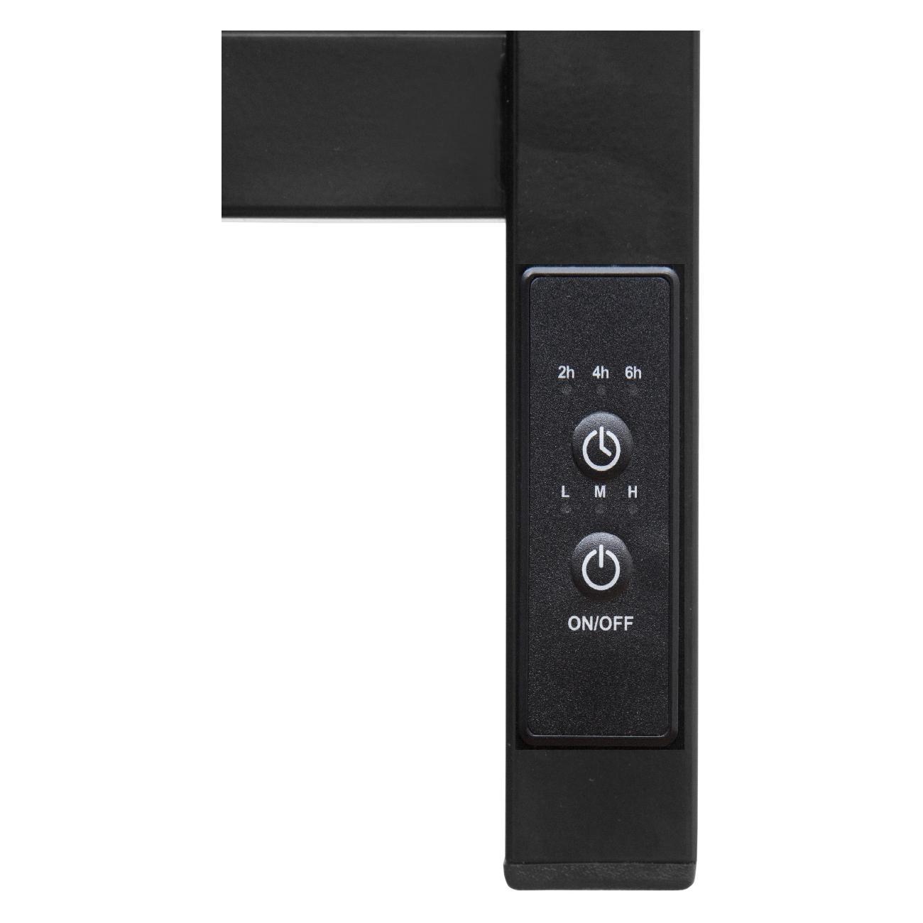 Полотенцесушитель электрический Тера Грация Квадро 190х1150 (диммер, скр.унив., 6 крючков, черный)