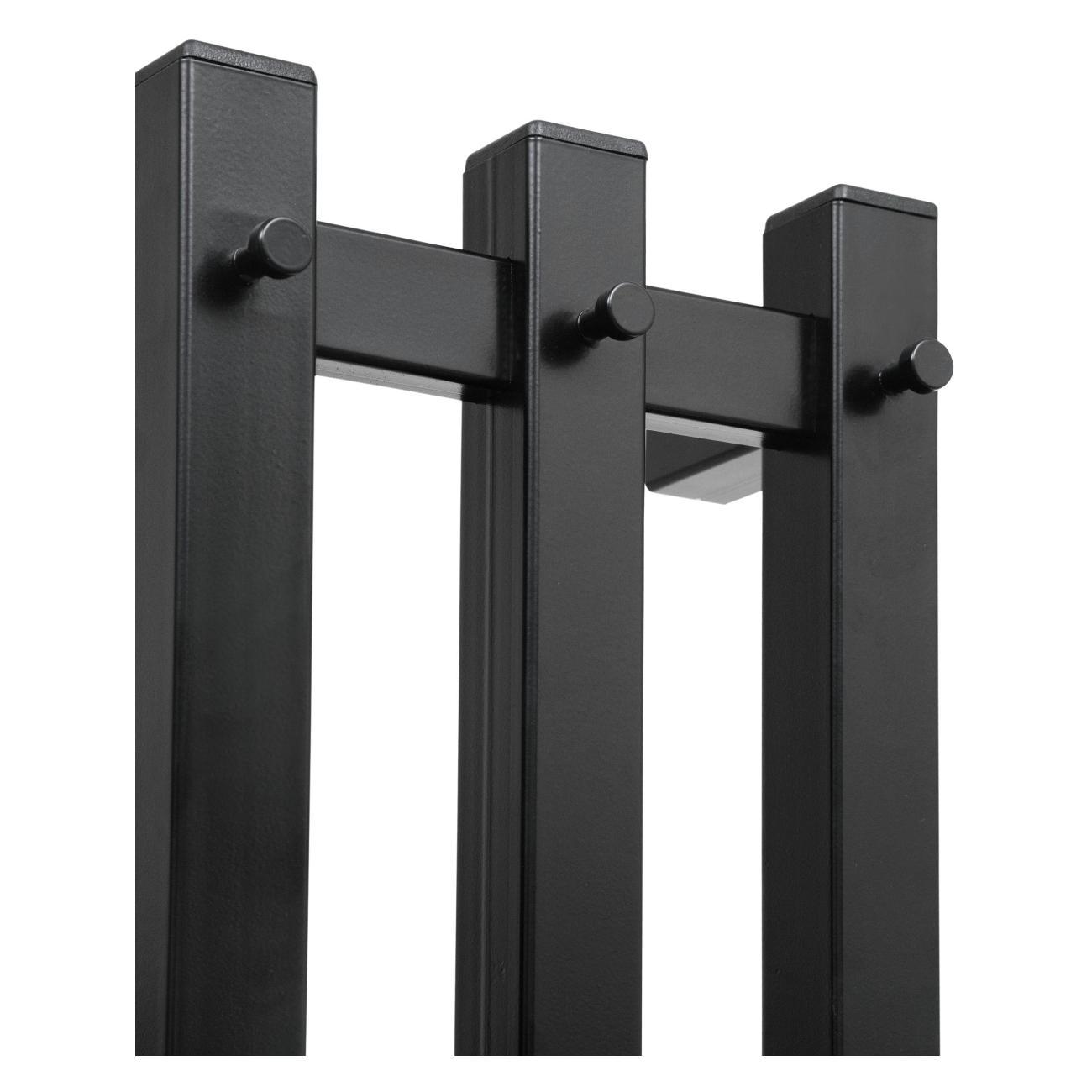 Полотенцесушитель электрический Тера Грация Квадро 190х1150 (диммер, скр.унив., 6 крючков, черный)