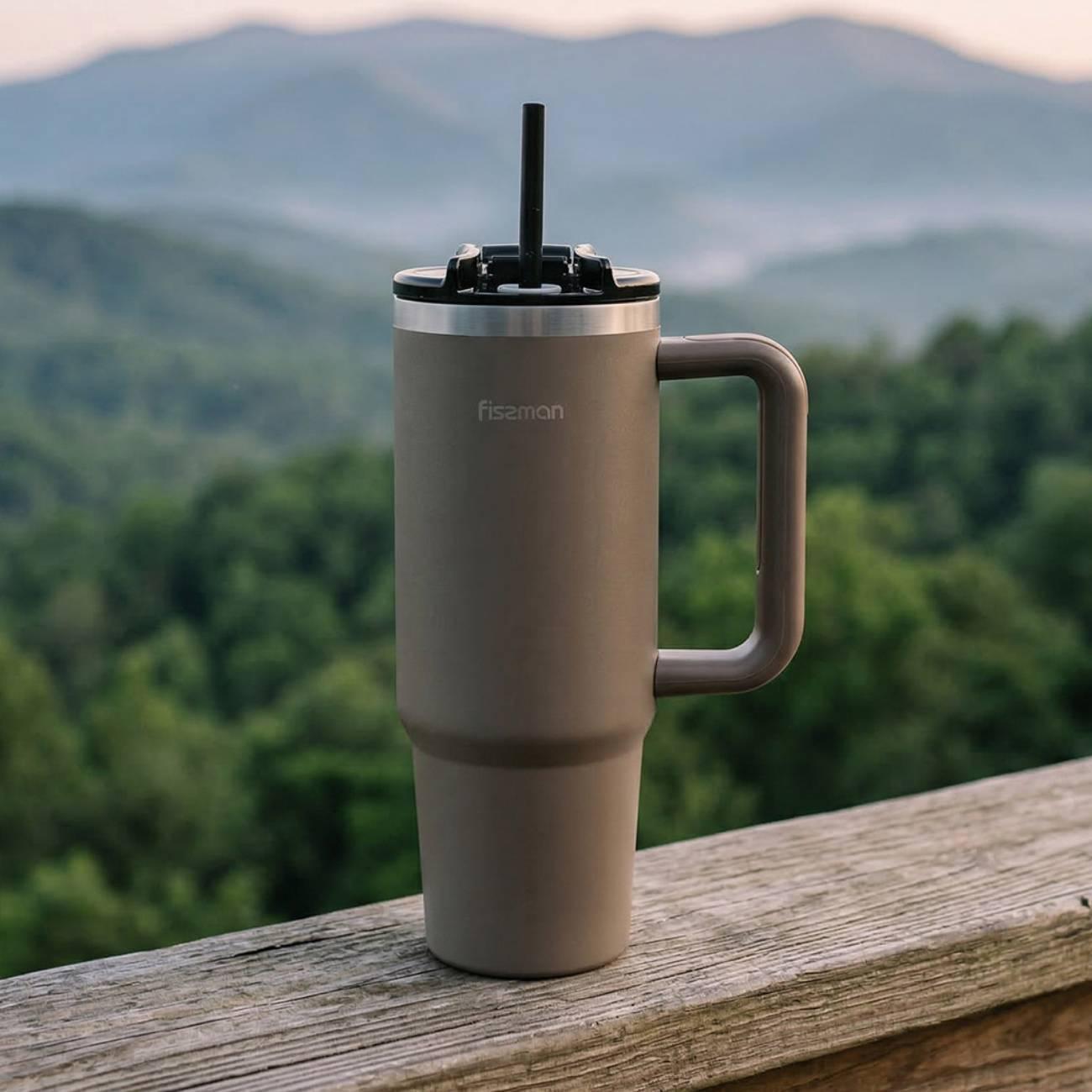 Термокружка FISSMAN 900 мл коричневая