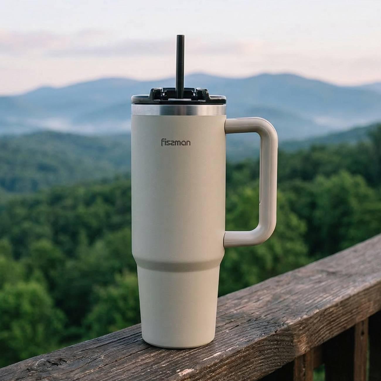 Термокружка FISSMAN 900 мл бежевая
