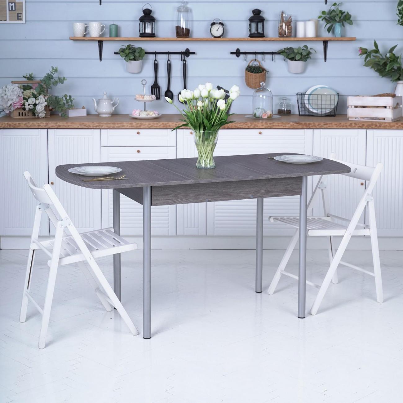 Стол обеденный Frenesie раздвижной Джаз, ясень анкор тёмный, 110/150х70х77 см.