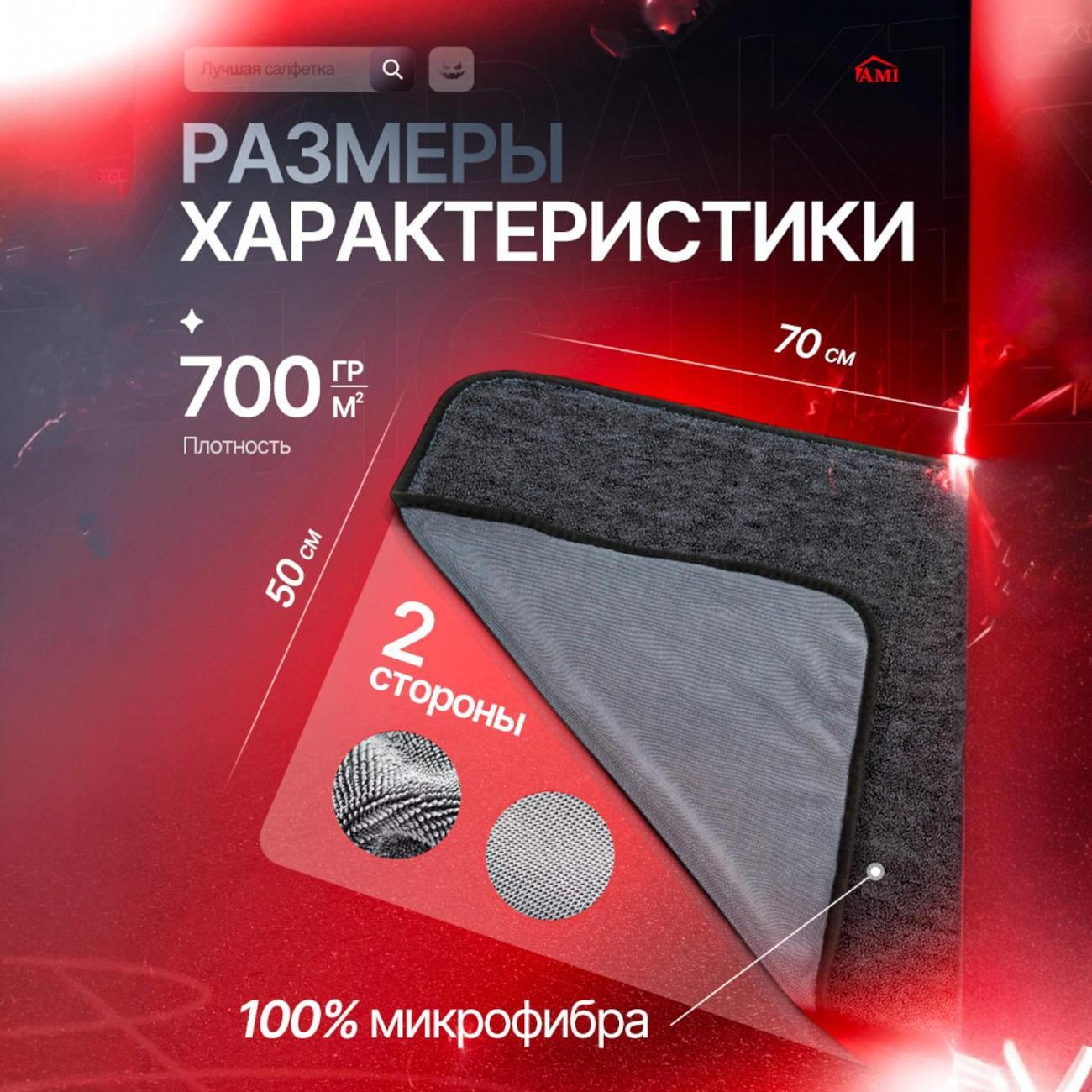 Салфетка для полировки автомобиля Ami Duster серая