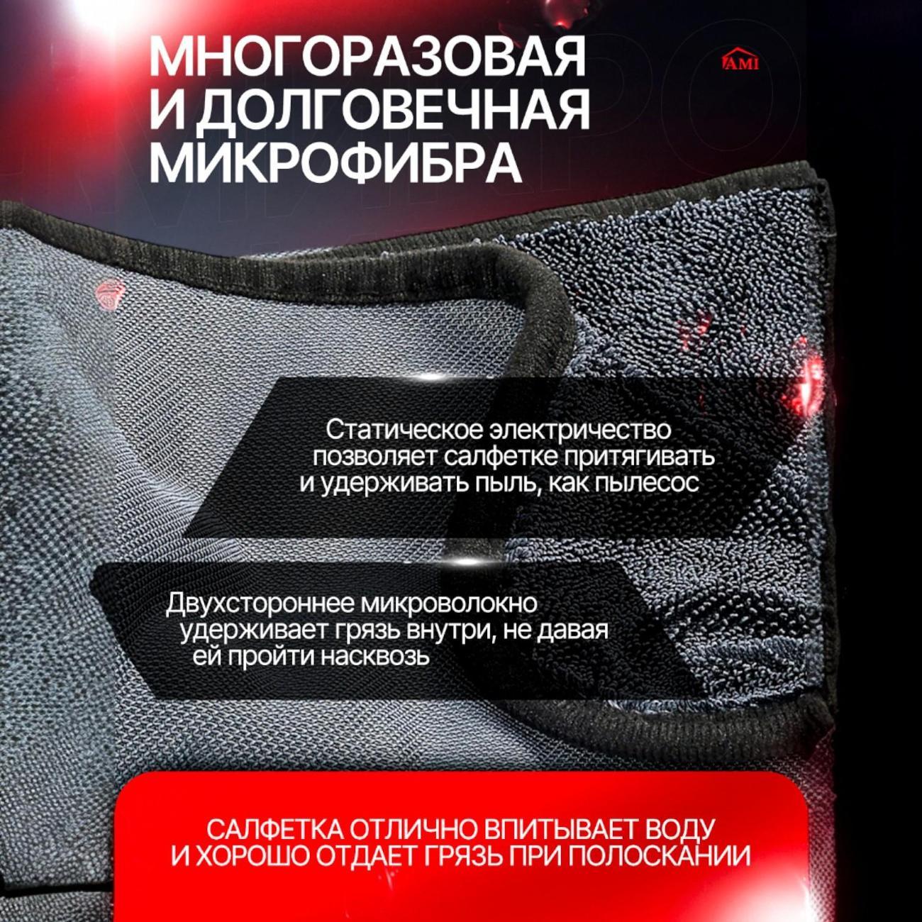 Салфетка для полировки автомобиля Ami Duster серая