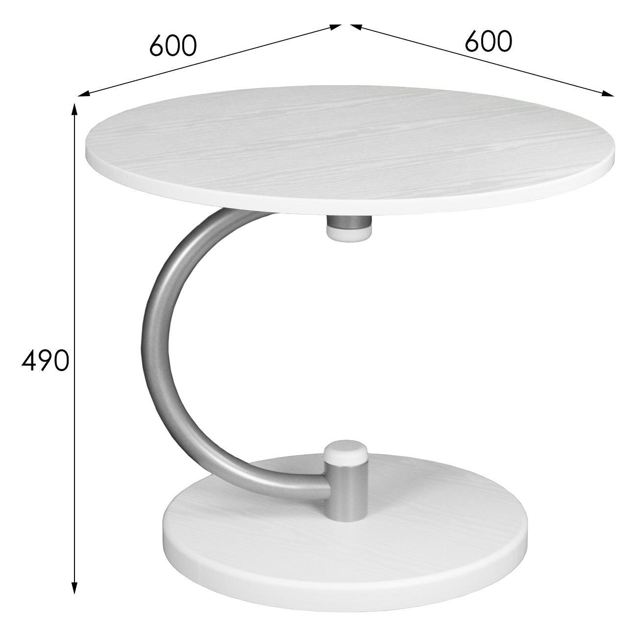 Стол журнальный Мебелик Дуэт 13 белый