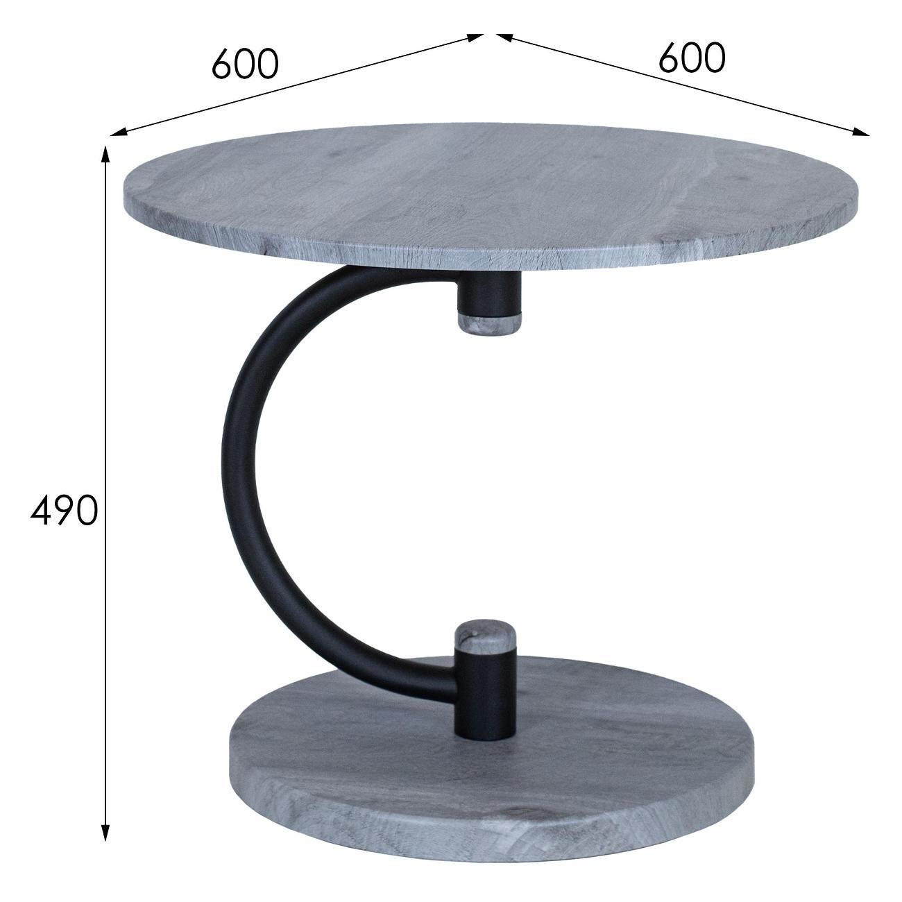 Стол журнальный Мебелик Дуэт 13 серый