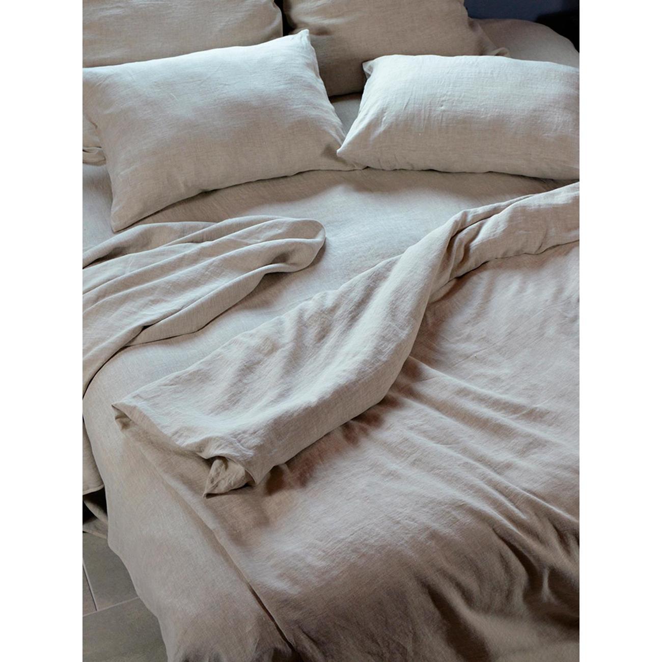 Набор постельного белья ИП Чаянова Ж.К. из 100% льна Organic евро maxi бежевый