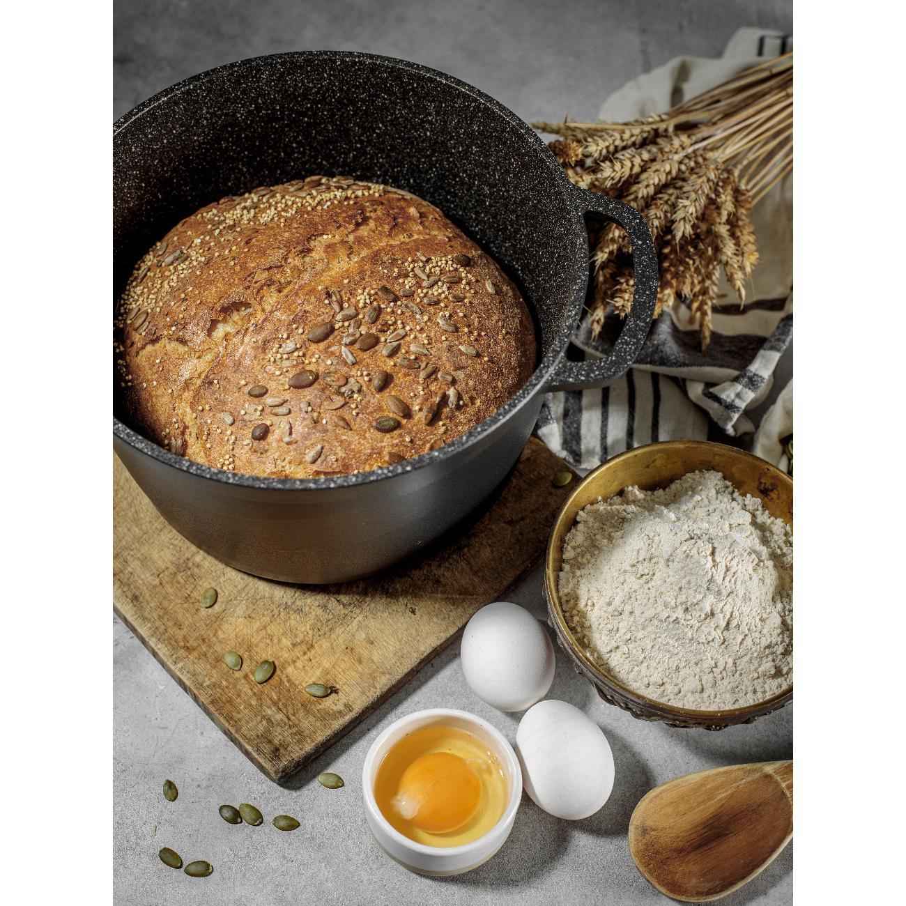 Кастрюля Нева Металл Посуда Литая Индукция Гранит, 3 л со стеклянной крышкой