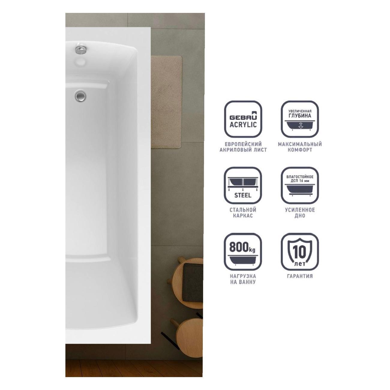 Ванна Timo Акриловая чаша IVA1595L 150*95*70