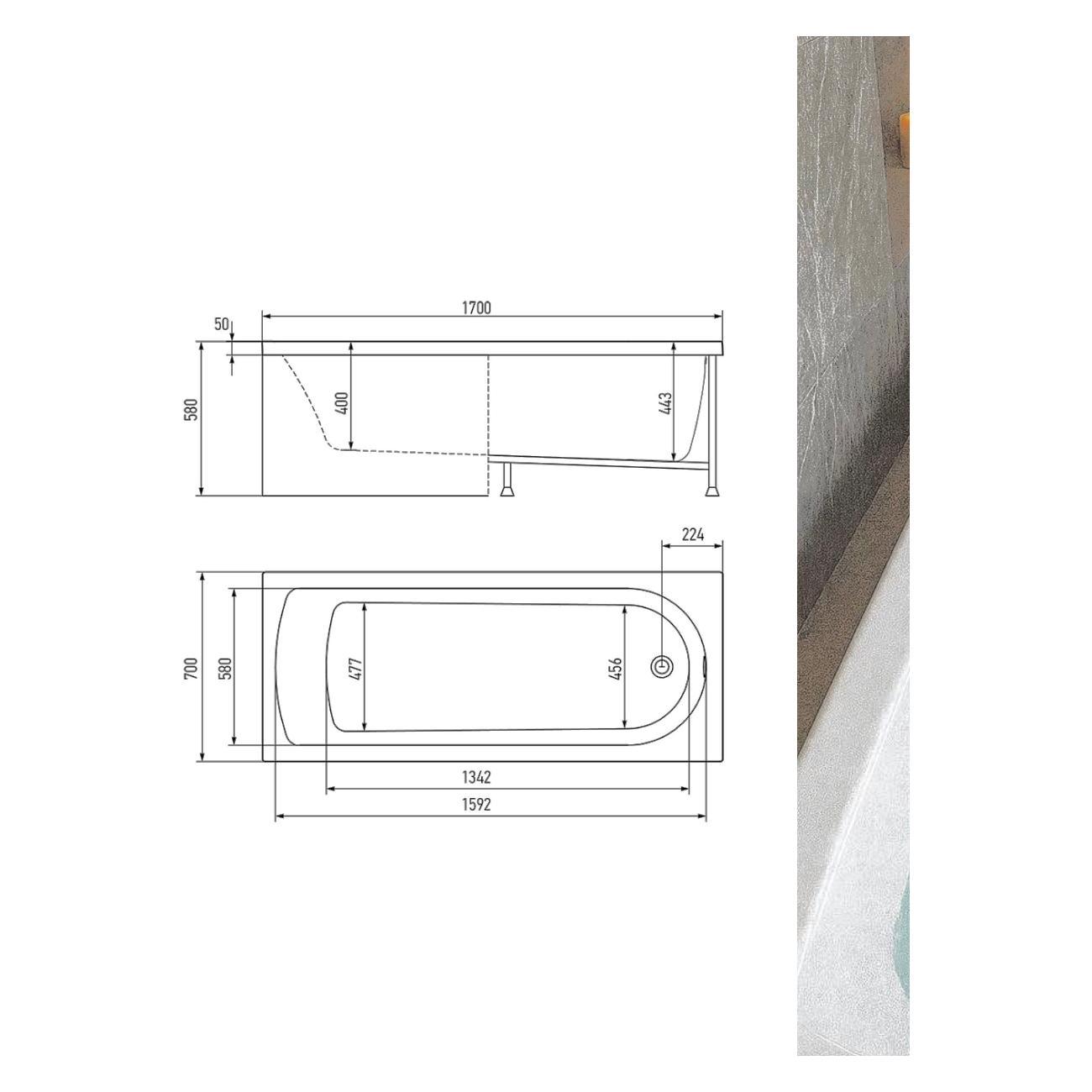 Ванна Timo Гидромассажная акриловая 6 и 3 джет с хромолампой