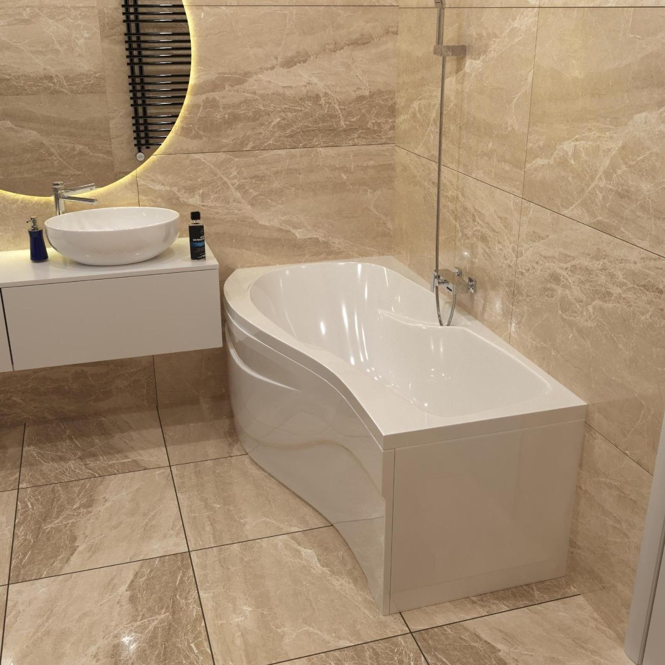 Ванна Timo Акриловая VINO1590L 150*90*66 на каркасе с перели