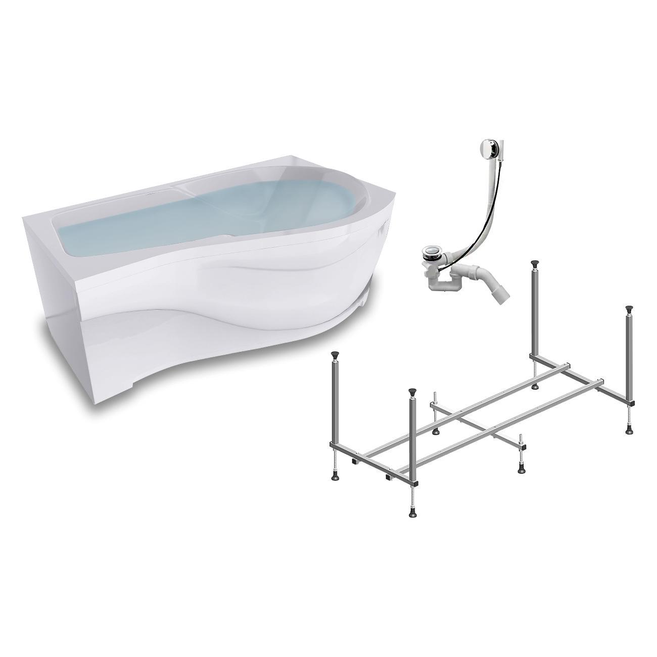 Ванна Timo Акриловая VINO1590R 150*90*66 на каркасе с перели