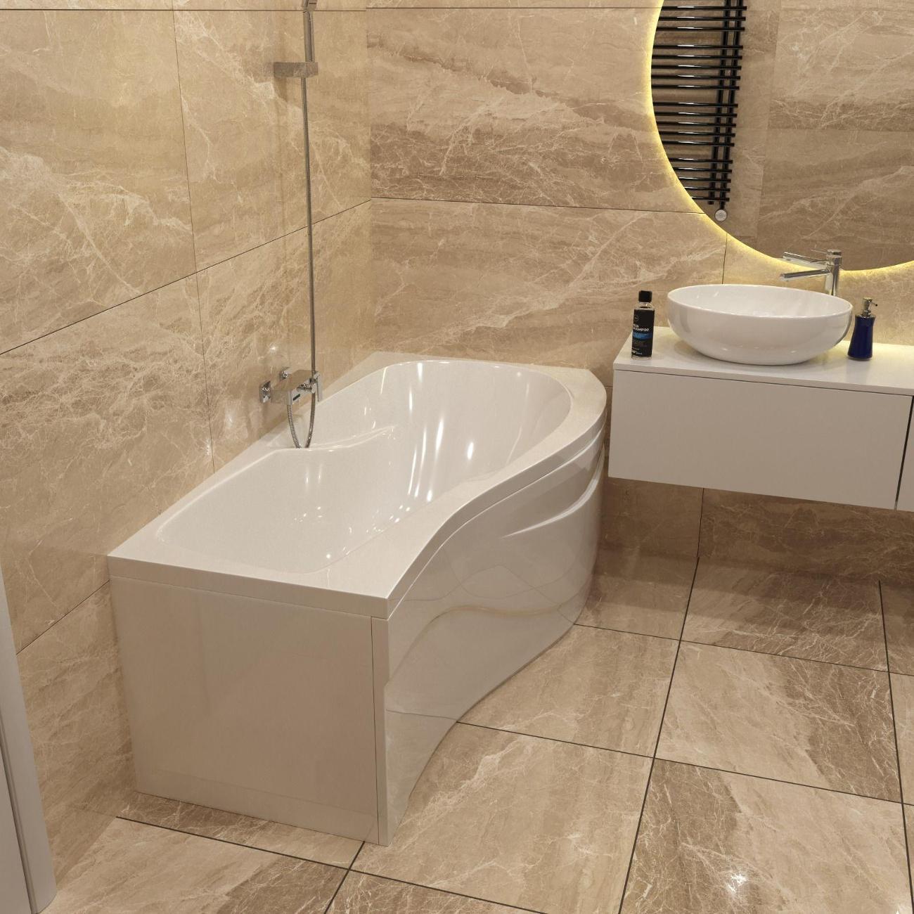 Ванна Timo Акриловая VINO1590R 150*90*66 на каркасе с перели