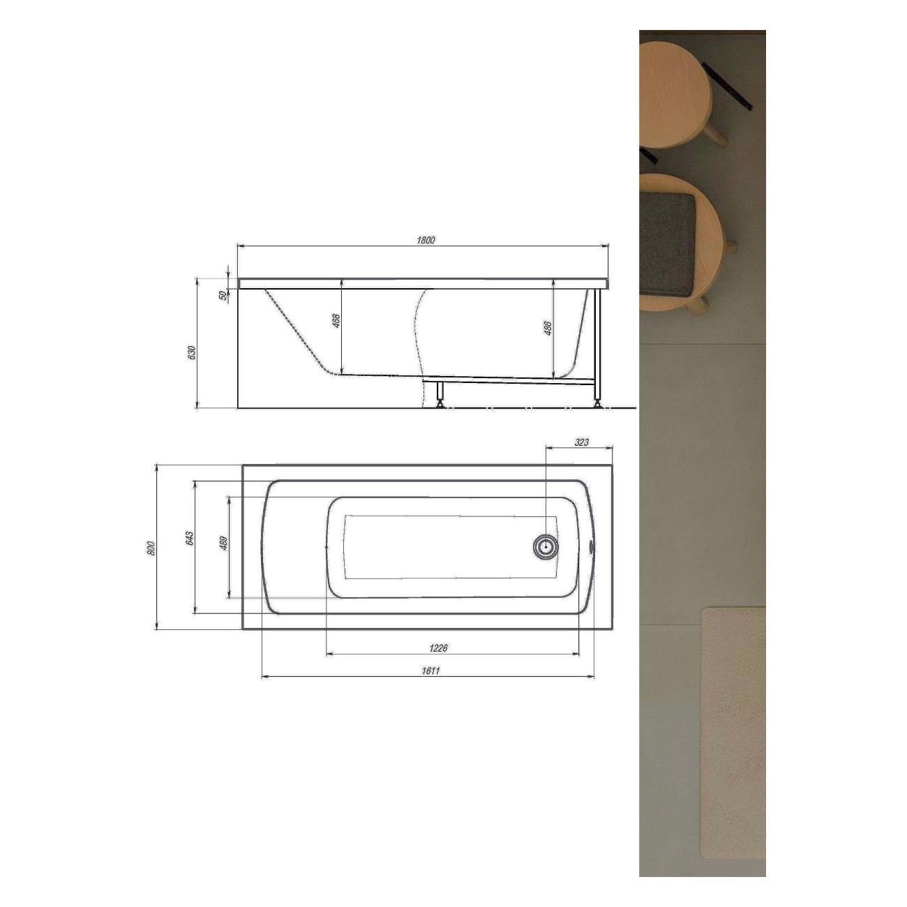 Ванна Timo Гидромассажная акриловая 6 и 3 джет RITTA1880 180