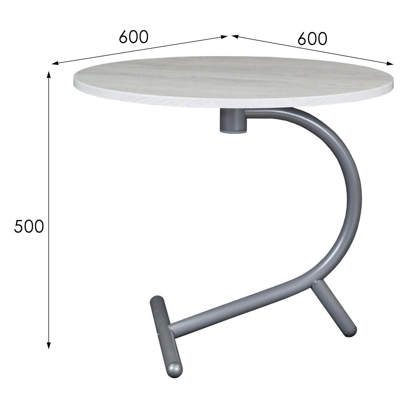 Стол журнальный Мебелик Дуэт 14 серый