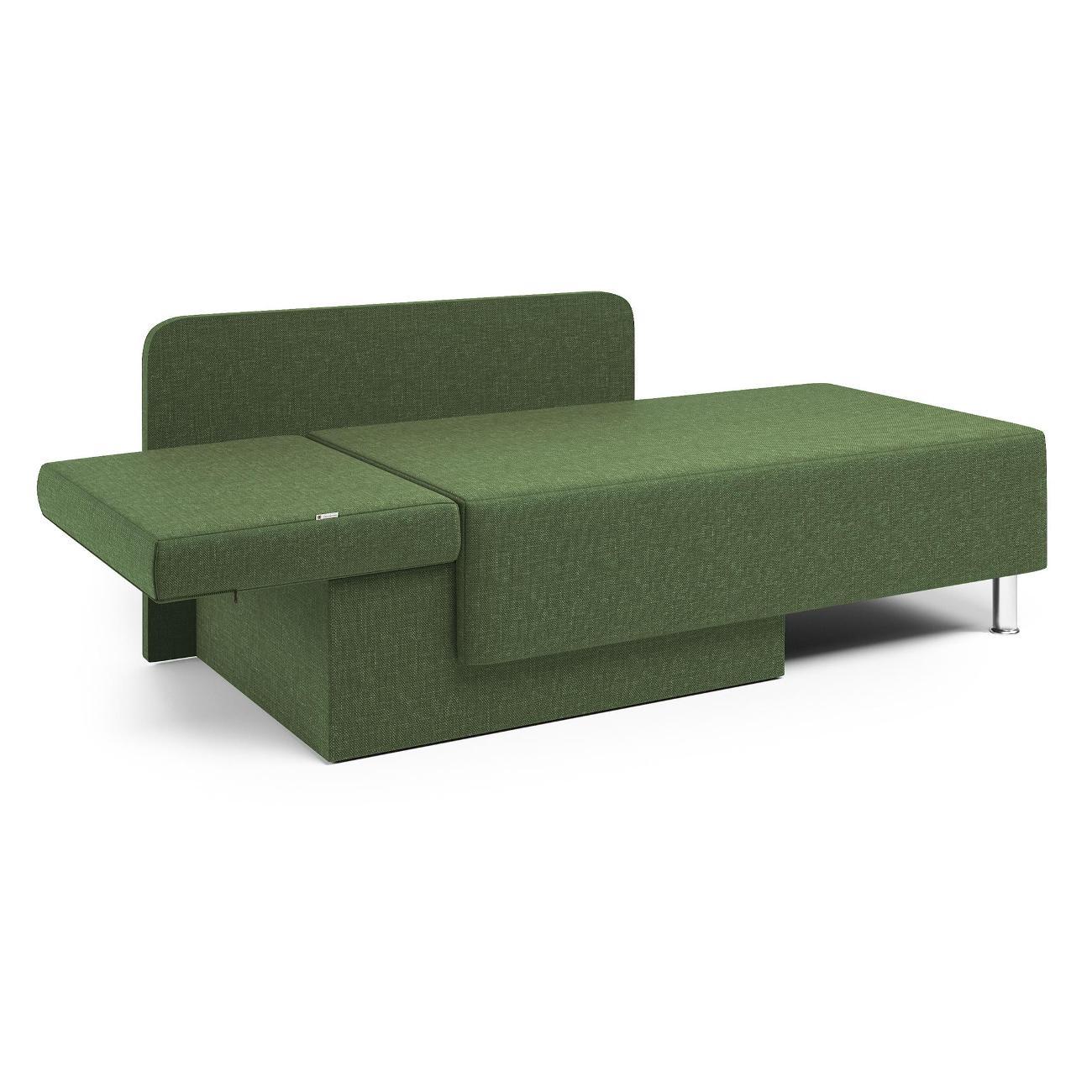 Кушетка Шарм-Дизайн Леон левый рогожка зелёный